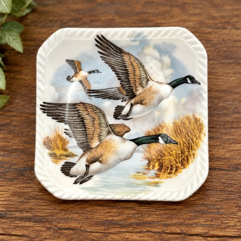 Vintage Royal Adderley Canada Geese Bone China Trinket Dish England 4"